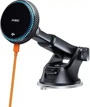 A2C Qi2 Wireless Magnetic Car Charger Dashboard Car Mount Designed for iPhone 16 15 14 13 12 Pro Max Plus Mini, Compatible with MagSafe Case, 15W Qi2 Fast Charging Built in Cooling Fan - Black