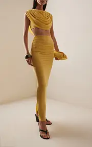 [Maygel Coronel] Amalra Draped Jersey Skirt Set