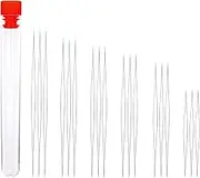 18 Pieces Beading Needles, 6 Sizes Seed Beads Needles Big Eye Beading Needles Collapsible Beading Needles Set, Beading Embroidery Stainless Needles for Jewelry Making with Needle Bottle