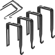 4pcs Adjustable Cubicle Hangers, Cubicle Hooks Universal Cubicle Hangers Set Metal Black Wall Hooks Metal Universal Partition Hanger Fit Panels with 1 3/8" to 3 1/2" Thickness