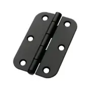 Lane 90 x 60 x 1.6mm Black Matte Loose Pin Radius Butt Hinge - 2 Pack