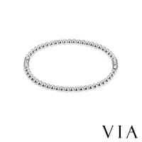 在飛比找momo購物網優惠-【VIA】白鋼手環 圓珠手環/經典時尚光面圓珠造型白鋼手環 