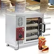 Commercial Chimney Cake Oven 3000W Electric Toaster Machine with 16pcs Roll Tools, Chimney Bread Roll Grill Maker for Restaurant Home Kitchen Snack Bar