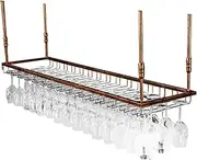 wine rack Retro Wine Glass Rack Wall-mounted - Suspension Goblet Cup Holder Wrought Iron Hanging Display Stand Ceiling Decoration Shelf for Home/Bar/Restaurant (Color : Brown Size : 150x3