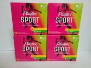 4 X Playtex Sport Tampons Fragrance free - Regular 176 Ct Total