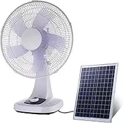 Solar Panel Fan, Rechargeable Pedestal Fan for Camping, 4 Speed, USB Port, Portable Oscillating 5 Blade Standing Pedestal Fan, Quiet, Standing Fan for Home Office Bedroom Use(Size:12 in)