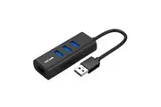 Volans 3-Port USB3.0 Hub + RJ45 Gigabit Ethernet Adapter - Aluminium (VL-HJ45)