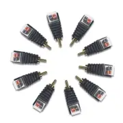 10 Pcs Cable Audio Adapter, Speaker Wire Cable to Audio Male RCA Connector Ad...