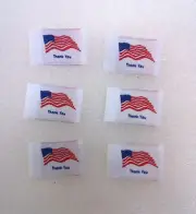 6 Thank You American Flag Quilt Tags for Quilts of Valor Woven Clothing Apparel