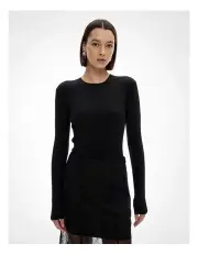 [Witchery] Crew Rib Longsleeve Knit in Black