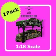 2 Pack - 1/18 Scale 2 Car Display Stand - Diecast Model