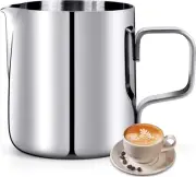 HULISEN Milk Frothing Pitcher, 6.8oz/200ml Stainless Steel Milk Frother Cup, For