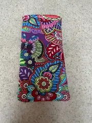 Eyeglass / Sunglass Soft Fabric Case - Abstract Floral Design on Purple - NEW