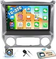 for Chevrolet Chevy Silverado 2014-2018 Android Car Stereo GPS Navigation, 10.1 Inch Touch Screen Bluetooth Car Radio Support FM WiFi SWC USB Dual Mic Mirror Link for Android/iOS+Backup Camera&Mic