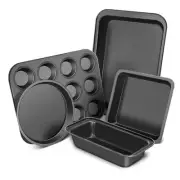 Baking Pans Set, 5-Piece Nonstick Bakeware Set with Round/Square Cake Pan,