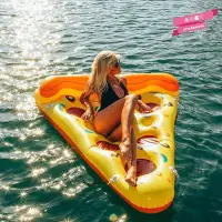在飛比找Yahoo!奇摩拍賣優惠-下殺-單雙人水上充氣披薩西瓜菠蘿檸檬浮床氣墊浮板漂流游泳浮排