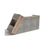 Modern Furniture QUADE Reception Desk – Warm Oak & Concrete Look