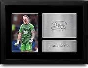 HWC Trading FR A4 Jordan Pickford Everton Gifts Printed Signed Autograph Picture for Football Fans and Supporters - A4 Framed