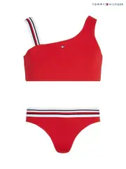 Tommy Hilfiger Red One Shoulder Bikini Set (F55080) | $104