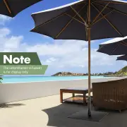 CostwayPatio Umbrella Base with 4 Adjustable Footpads and Adapters