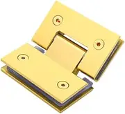 Folding Butt Hinges,Golden Stainless Steel Wall-Mounted Glass Shower Door Hinge Heavy Duty 90 Degree Glass Door Cupboard Showcase Cabinet Clamp Glass Shower Doors Hinge (Color (Color : 135 Degrees)