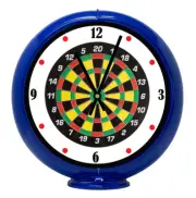 Darts Game Room wht, Blue Non-Lighted Gas Pump Globe Advertising Quartz Clock