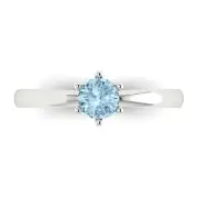 0.5Ct Round Cut, Gemstone Solitaire Promise Ring White Gold, Anniversary Gift