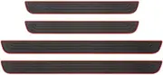 4PCS Car Door Sill Protector,Anti-Scratch Rubber Car Door Protector Edge Guards,Universal Waterproof Door Threshold Strips Exterior Accessories for Truck SUV (Black/Red, Width 4CM)