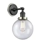 Innovations FR Beacon HRPN 8" 1 Light Sconce, BK/Seed - 203BK-BPPN-HRPN-G204-8