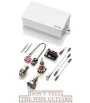 EMG 60A WHITE ALNICO HUMBUCKER PICKUP 18.7mm THREADED LONG SHAFT POTS & WIRING