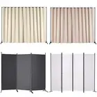 VEVOR Portable Panel Room Divider with Wheels Privacy Screen Curtain Stand