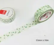 Japan Washi Tape Green Flowers 15mmx10m MT15145