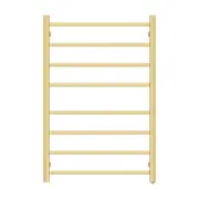 8 Bars Stainless Steel Electric Heated Towel Rail Warmer Heater Rails Rack Wall Mounted Square Brushed Yellow Gold