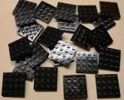 x25 NEW Lego Black Plates 4x4 Brick Building Black Baseplates