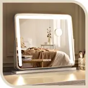 Simplus Bluetooth Vanity Makeup Mirror With LED Lights Stand Tabletop Mirrors 3 Color 60x52CM
