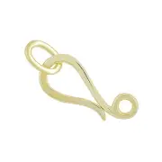 18kt Gold Plated Large Sterling Silver Hook & Eye S Hook Fish Clasp 30mm #51619