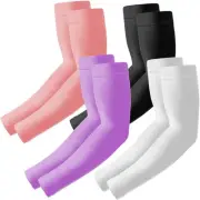 Arm Sleeves 4 Pairs UV Sun Protection UPF 50 Arm Compression Cooling Sleeves ...