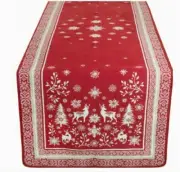 Tissus Toselli, Montagne Vallée Red French Provence Holiday Table Runner