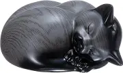 Pet Urns,Sleeping Resin Cremation Cat Urn, Cat Urns for Ashes, Small Animal Urn（Gray）…