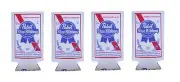 PABST BLUE RIBBON 4 PBR 16oz BEER CAN WRAP COOLERS KOOZIE COOLIE HUGGIE NEW