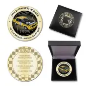 1975 BATHURST WINNER ANTIQUE GOLD MEDALLION IN BOX PETER BROCK HOLDEN LH TORANA