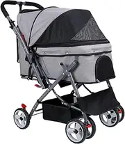 Pet Stroller Lightweight Foldable Dog Stroller 360° Universal Front Wheel Pet Stroller Foldable Travel Puppy Stroller for Dogs & Cats