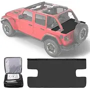 Tonneau Cover fit for Jeep Wrangler JL Unlimited JLU 2018-2023 4 Door Rear Trunk Cover Cargo Vinyl Cover Security Shade Shield Tailgate Ton Cover (Black)