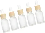 Baluue Pack of Portable Dropper Bottles Frosted Glass Toiletry Bottles Refillable for Essential Oil Lotion Travel Accessories
