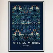 Galrie William Morris Birds Print Exquisite Cotton Exhibition Artwork (1878) Home Decor, Black Frame, A1 60 x 84cm (23 x 33inch)