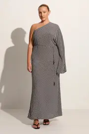 Gino Maxi Dress Toscano Stripe Black - Final Sale