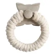 Hepburn Cabinet Rope Pull 56mm White Cotton with Satin Nickel RPWCSN
