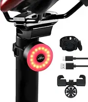 Rear Bike Light 90hrs Autonomy - Compact Size, Waterproof IP65, Rechargeable USB C, Quick Release Mounts for Saddle & Seatpost, with 5 Steady Flash Modes, DON PEREGRINO M2 Bike Rear Light
