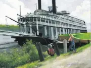UNPOSTED Hannibal Missouri HANNIBAL LAZY DAYS PAINTING M. CHLEBANOWSKI Postcard