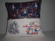 Alice in Wonderland Reading Pillow with book pocket.